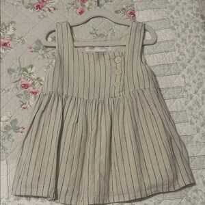 Zara Kids Casual Dress in Cream and Blue Stripes